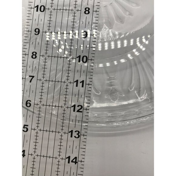 Vintage Clear Pressed Glass Serving Platter With Sunburst Pattern 11.5" - Picture 5 of 5